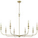 Savanne 8 Light 47.5 inch Vintage Brass Chandelier Ceiling Light